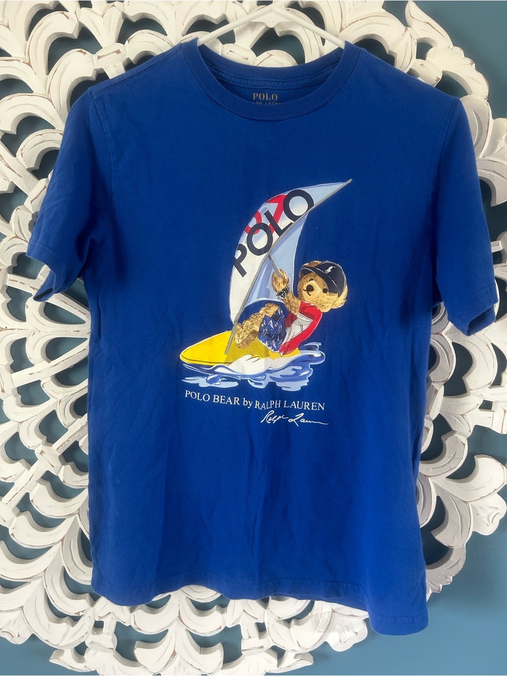 Polo by Ralph Lauren Royal Blue Logo Tee with Yellow Label